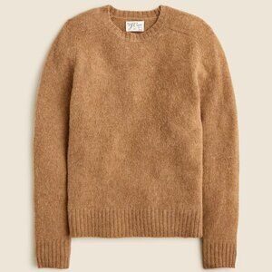 NWT J Crew 100% Wool Brushed Crewneck Sweater in Camel Brown